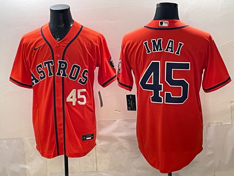 Men 2026 Houston Astros #45 Imai Orange Game Nike MLB Jersey style 003->houston astros->MLB Jersey